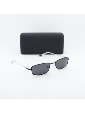 DKNY DK119S 001 Rectangle Sunglasses - Black / Grey